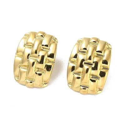 Golden 304 Stainless Steel Stud Earrings