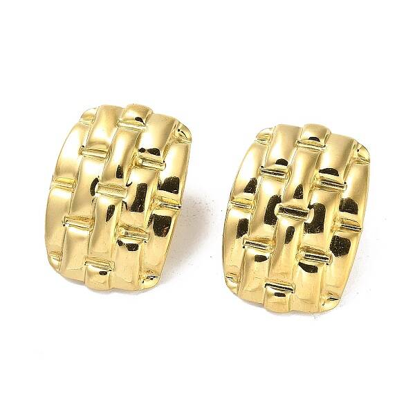 Golden 304 Stainless Steel Stud Earrings