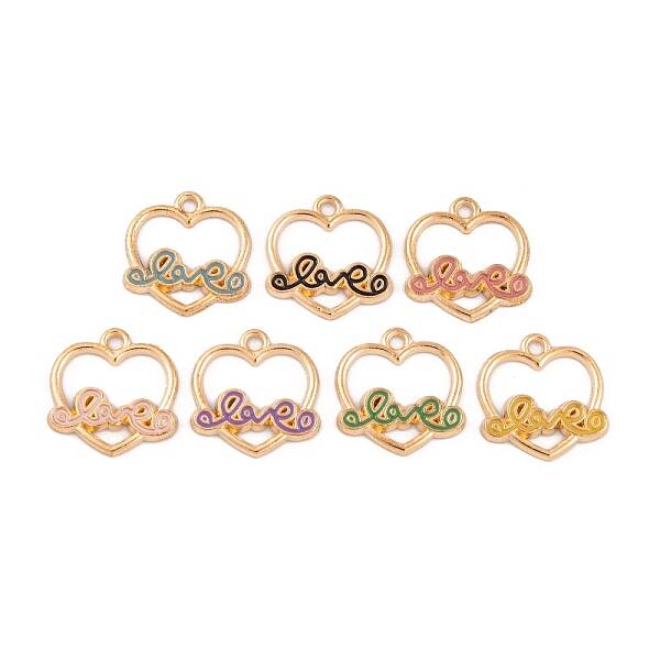 Light Gold Plated Alloy Enamel Pendants