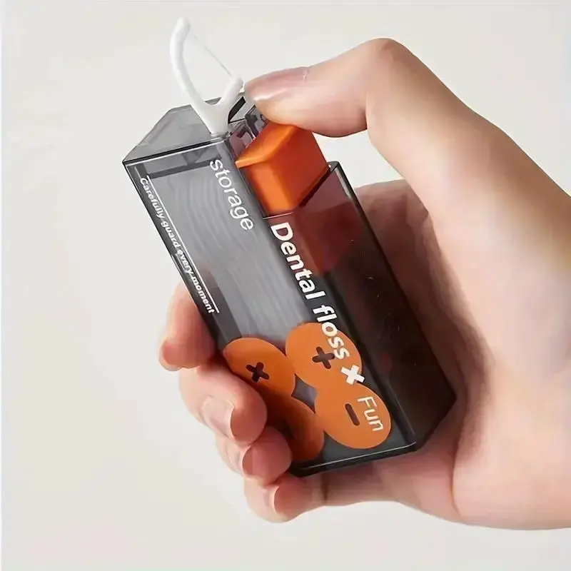 Dental Floss Picks Dispenser Storage Box, 10pcs Dental Floss Stick with Portable Holder Case Or 100pcs Dental Floss Stick, Au...