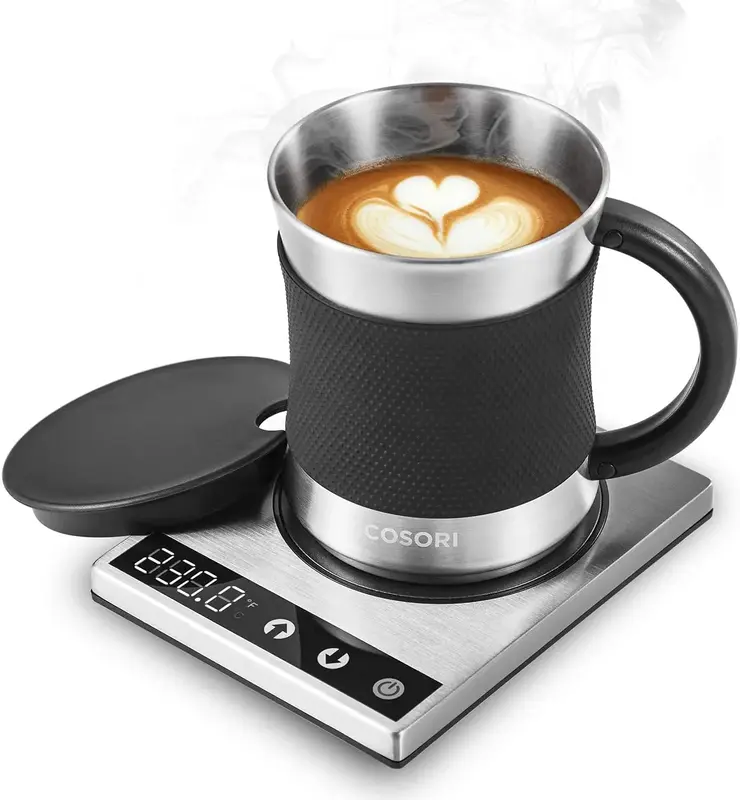 COSORI Coffee Mug Warmer & Mug Set, 17oz, Touch Control, LCD Display, 304 Stainless Steel, Home & Office, Perfect for Coffee ...