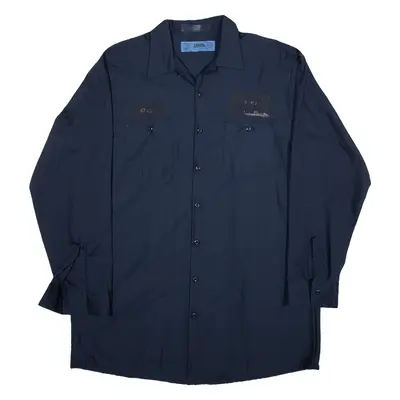 CINTAS Worker Shirt Blue Long Sleeve Mens XL