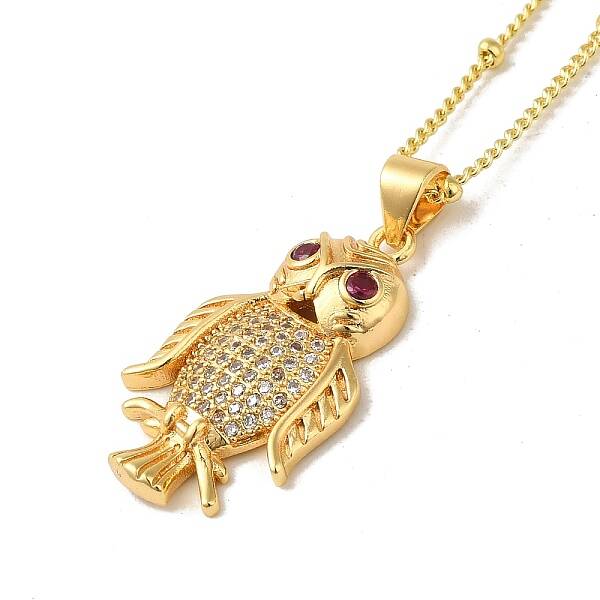 Brass Micro Pave Cubic Clear Zirconia Pendants Necklaces