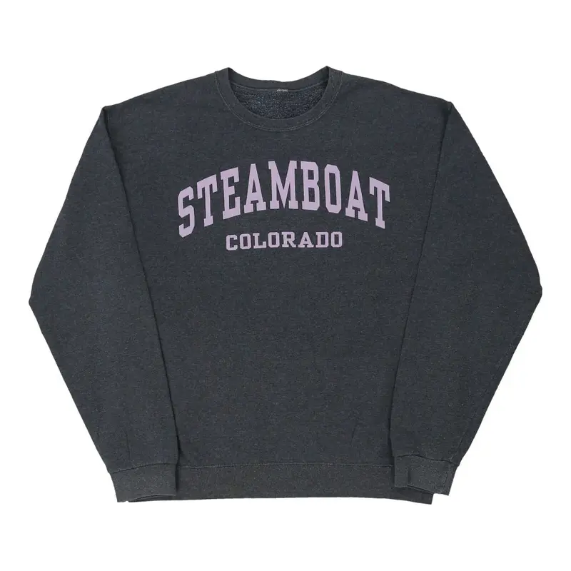 Steamboat Colorado Unbranded Sweatshirt - Medium Grey Cotton Blend