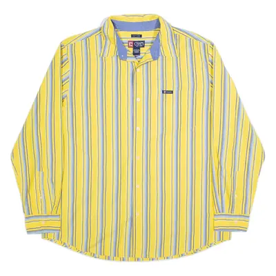 CHAPS Mens Shirt Yellow Striped Long Sleeve XL