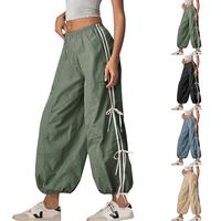 Yeokou Women Pants Elastic High Waist Full Twist Hiking Cargo Pants Trousers