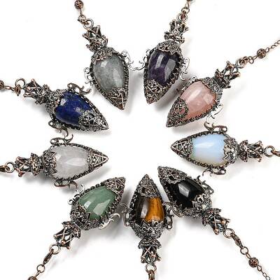 Mixed Gemstone Dowsing Pendulum Big Pendants