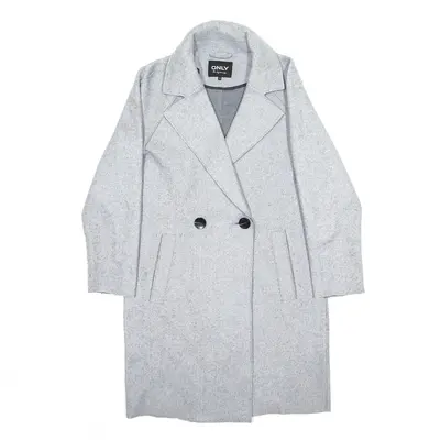 ONLY Long Pea Coat Grey Womens S