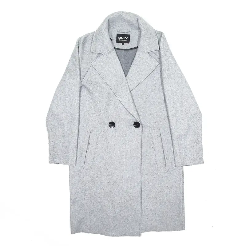 ONLY Long Pea Coat Grey Womens S