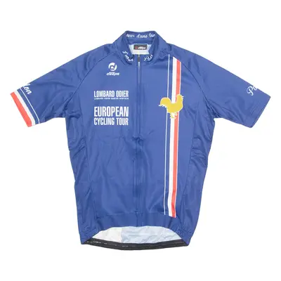 DEEPS Paris Cycling Mens Jersey Blue 1/4 Zip S