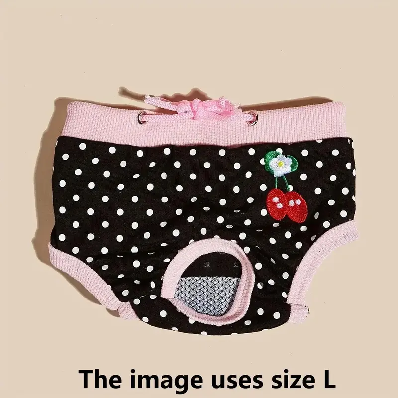 Strawberry Print Pet Diaper, Breathable Dog Diaper, Puppy Pants, Dog & Cat Clothing