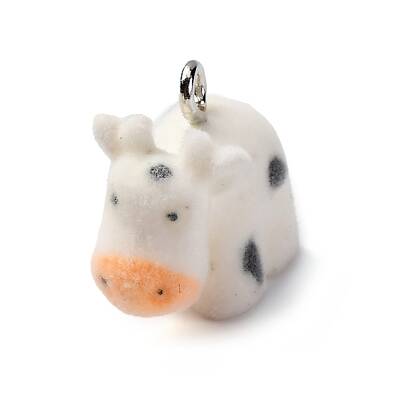 Flocky Anima Resin Pendants with Platinum Iron Loop