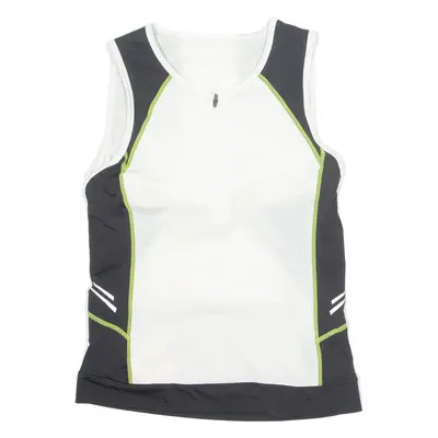 CRANE Cycling Womens Jersey White Sleeveless 1/4 Zip S