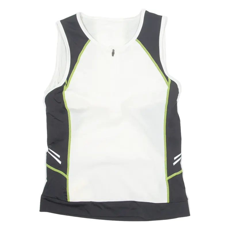 CRANE Cycling Womens Jersey White Sleeveless 1/4 Zip S