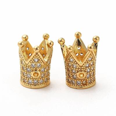 Rack Plating Brass Micro Pave Cubic Zirconia Beads