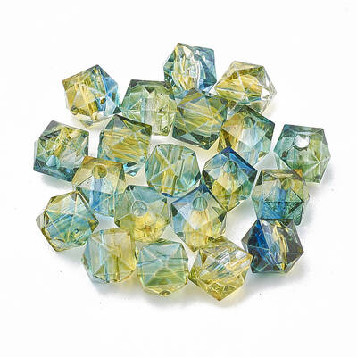 Two Tone Transparent Spray Painted Acrylic Beads