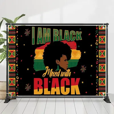 Colored Border Girl Black History Month Backdrop - Aperturee