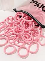 Women's Cute Plain Color Hair Ties, 100pcs Trendy Minimalist High Stretch Ponytail Holder, Casual Versatile Hair Accessories ...