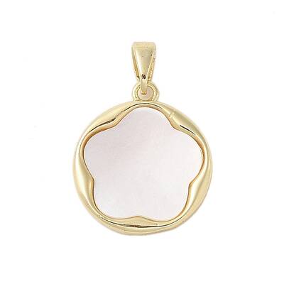 Brass Pave Shell Pendants