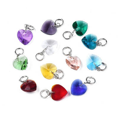 Faceted Transparent Glass Charms