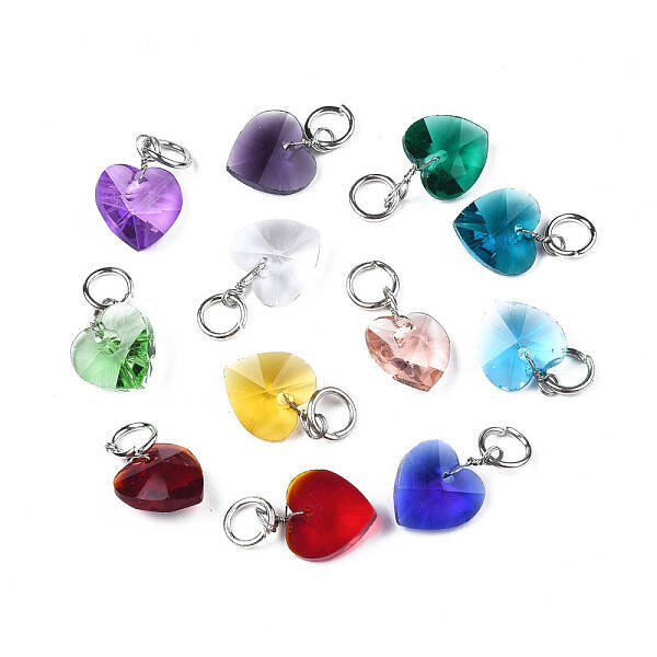 Faceted Transparent Glass Charms