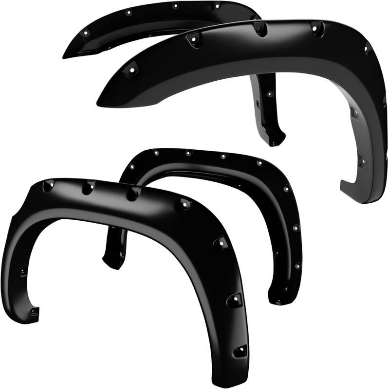 YITAMOTOR® Fender Flares Kit Compatible for 2007-2013 Toyota Tundra, UV Protected Dura-Flex Material Smooth Black Finish Fro...