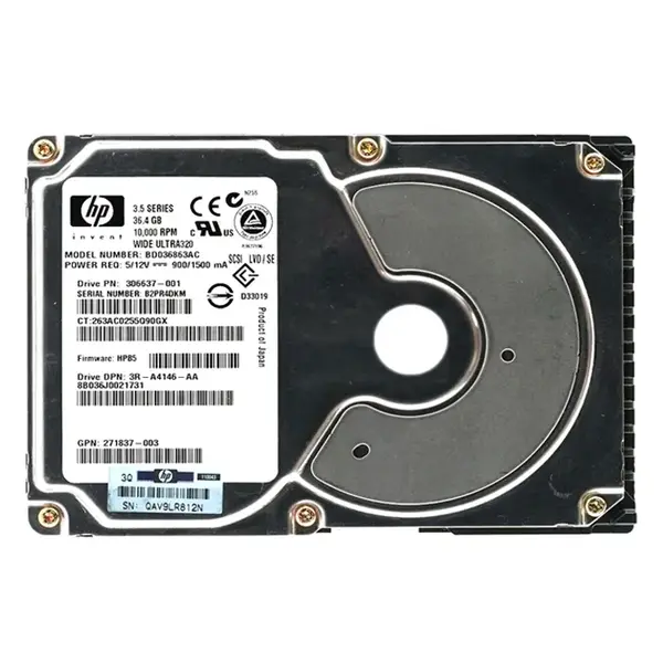 3R-A4146-AA HP 36.4GB Ultra-320 SCSI 10000 3.5-inch 8MB Hard Drive