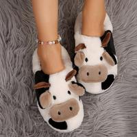 Cute Cow Womens Sandals - Cartoon Slippers, Winter Casual Living Style and Non-Slip Fashion for Autumn