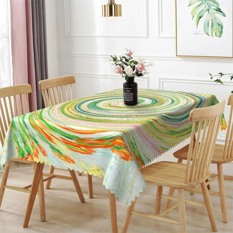 Colorful Whirlpool Artwork Rectangle Tablecloth - Aperturee