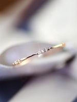 Women's Elegant Rhinestone Decor Engagement Ring, Trendy Minimalist Promise Ring, Wedding Ring, Chic Classic Dainty Jewelry ...
