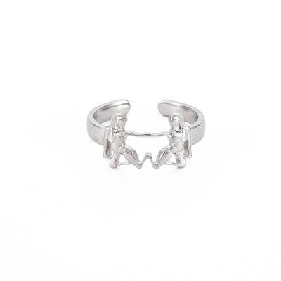 Non-Tarnish 304 Stainless Steel 12 Constellations/Zodiac Signs Open Cuff Ring for Women