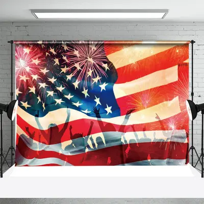 American Flag People Spark Independence Day Backdrop - Aperturee