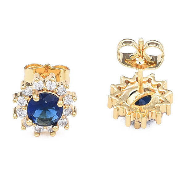 Cubic Zirconia Flower Stud Earrings