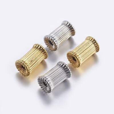 Brass Corrugated Beads