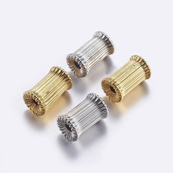 Brass Corrugated Beads