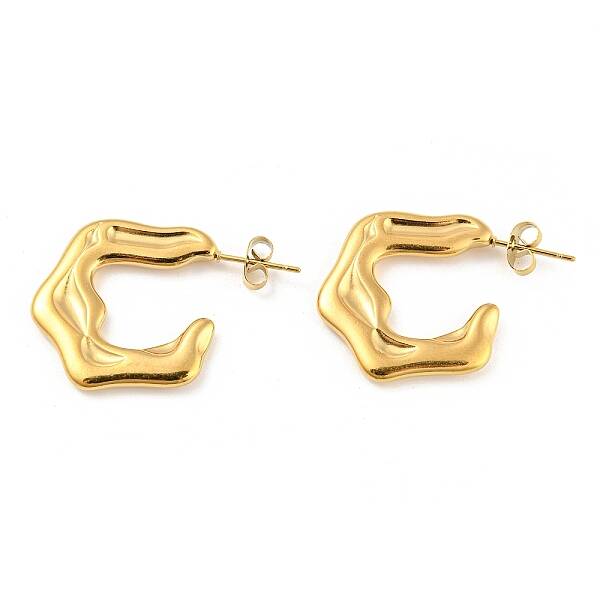 304 Stainless Steel Twist Ring Stud Earrings