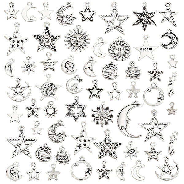 4 Sets 2 Style Tibetan Style Alloy Pendants