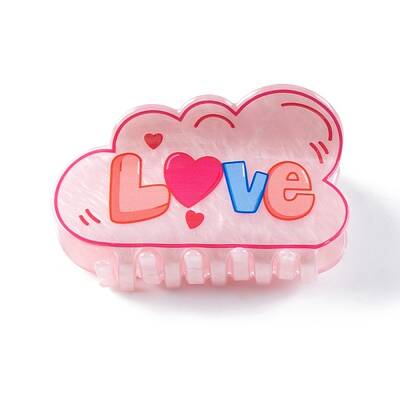Cloud with Word Love Acrylic Claw Hair Clips