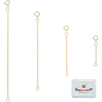 4Pcs 4 Style 925 Sterling Silver Box Chain Extender