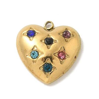 304 Stainless Steel Rhinestone Pendants
