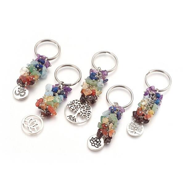 Natural Gemstone Keychain Sets