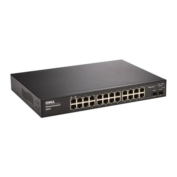 Dell F491K | PowerConnect 2800 Series 2824 24 x RJ-45 Ports 10/100/1000Base-T + 2 x SFP Ports Layer 3 Managed 1U Rack-mountab...
