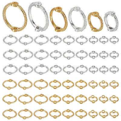 60Pcs 6 Style Alloy Bead Frame
