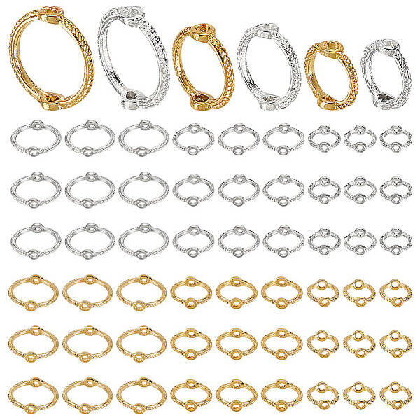 60Pcs 6 Style Alloy Bead Frame