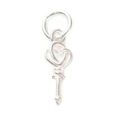 S925 Sterling Silver Heart Key Charms