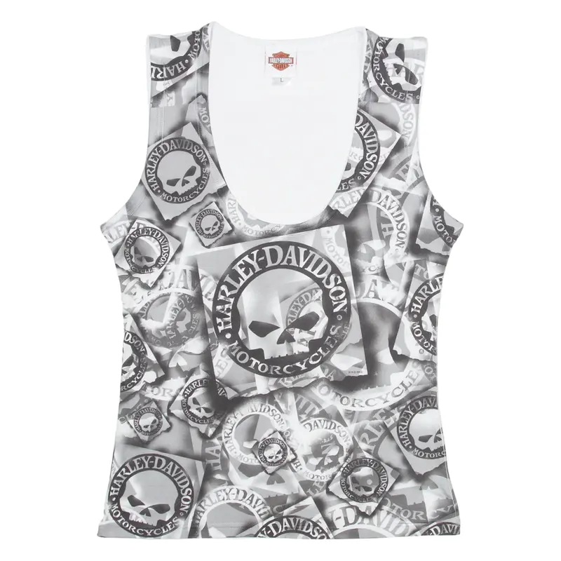 HARLEY DAVIDSON Mens Vest Grey Sleeveless L
