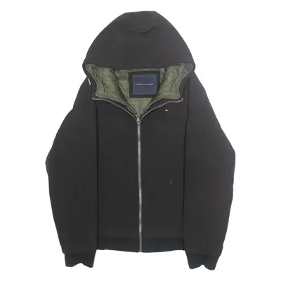TOMMY HILFIGER Mens Rain Jacket Black Hooded M