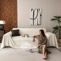 Solid Color Faux Fur Sofa Cover, 1 Count Non-slip Soft Comfortable Sofa Towel, Couch Protector for Home Living Room