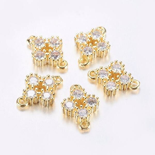 Long-Lasting Plated Brass Micro Pave Cubic Zirconia Links