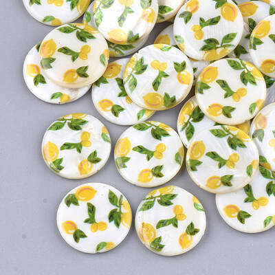Printed Freshwater Shell Beads